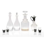 A WMF cut glass and plated liqueur set,