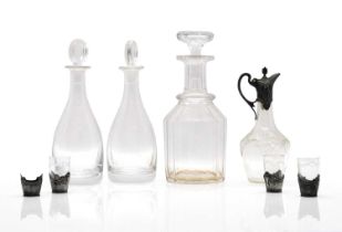 A WMF cut glass and plated liqueur set,