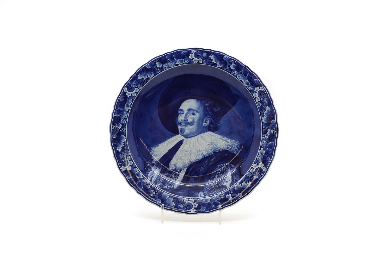 A Delft pottery blue and white charger,
