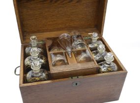 An oak decanter chest,