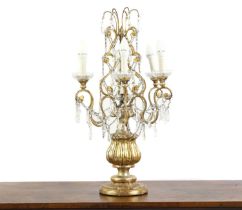 A giltwood table lamp,