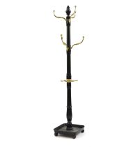 A mahogany and brass coatstand,