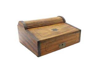 A camphor and brass campaign writing box,