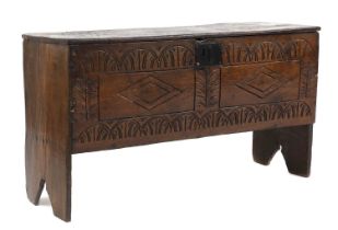 An oak six plank coffer,