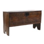 An oak six plank coffer,