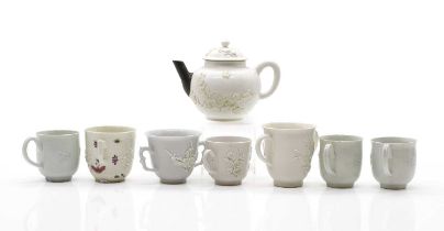 A collection of Bow blanc de chine porcelain