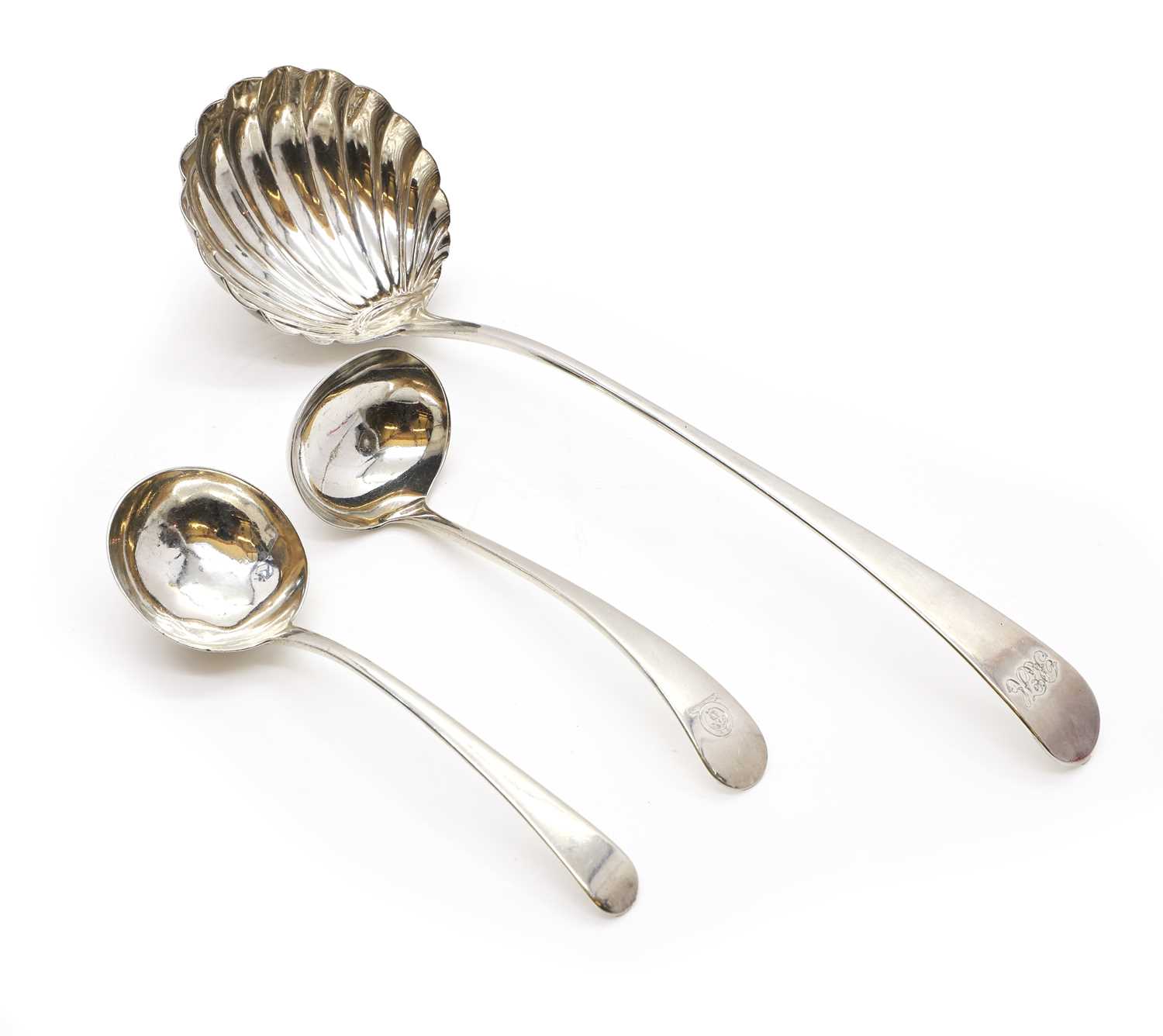 A George III silver soup ladle