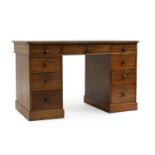 A mahogany pedestal desk,