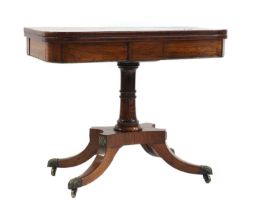 A rosewood card table,