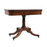 A rosewood card table,