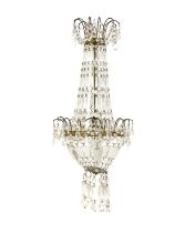 An ormolu and cut glass chandelier,