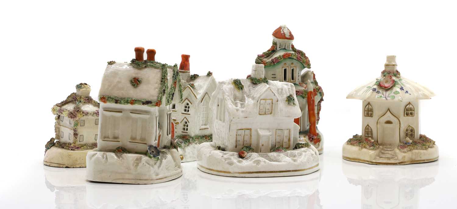 A group of six Staffordshire 'Cottage' pastille burners, - Image 3 of 3