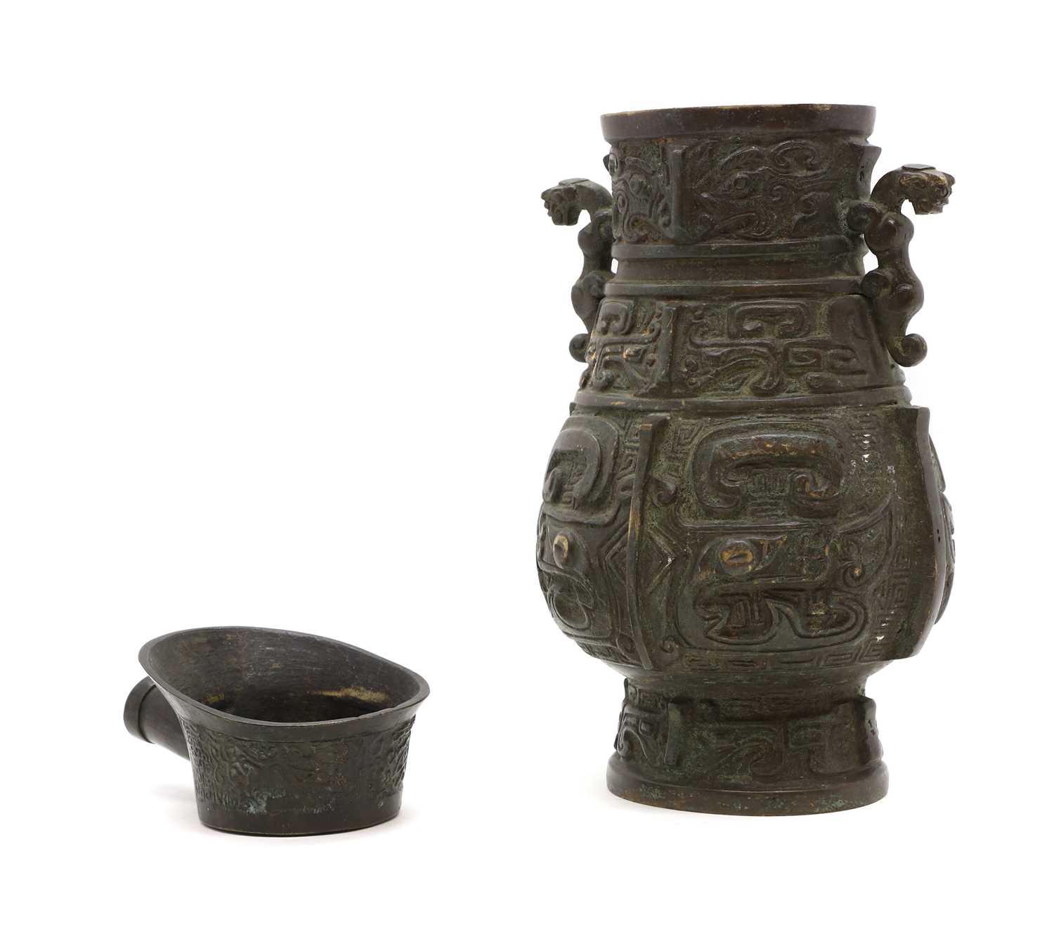 A Chinese bronze hu vase,