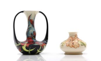 A Moorcroft 'Satin Flower' twin handled vase,