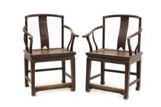 A pair of Chinese armchairs,