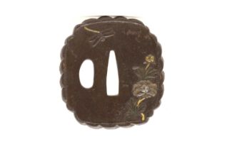 A Japanese iron tsuba,