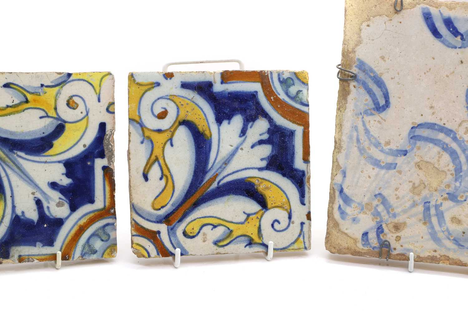 A group of four Spanish polychrome tiles, - Image 2 of 2