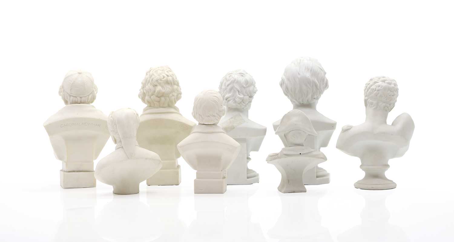 A collection of eight Parian ware type busts, - Image 2 of 2