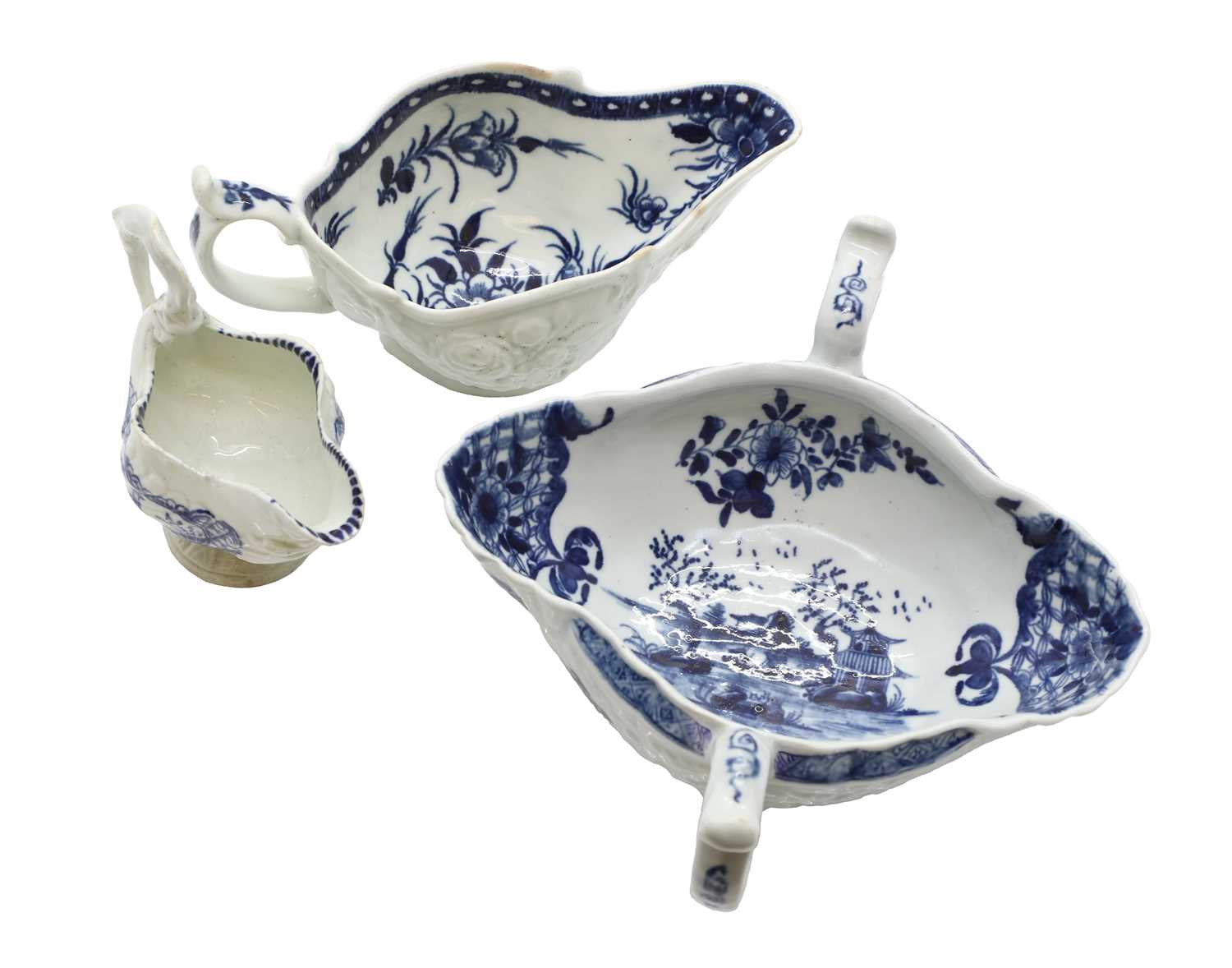 Two Worcester porcelain sauceboats, - Image 2 of 3