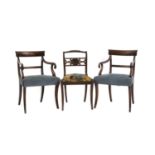 A pair of Regency mahogany chairs,