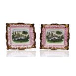 A pair of Sunderland lustre ware wall plaques