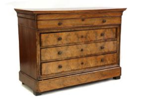 A Bedermeier walnut commode,