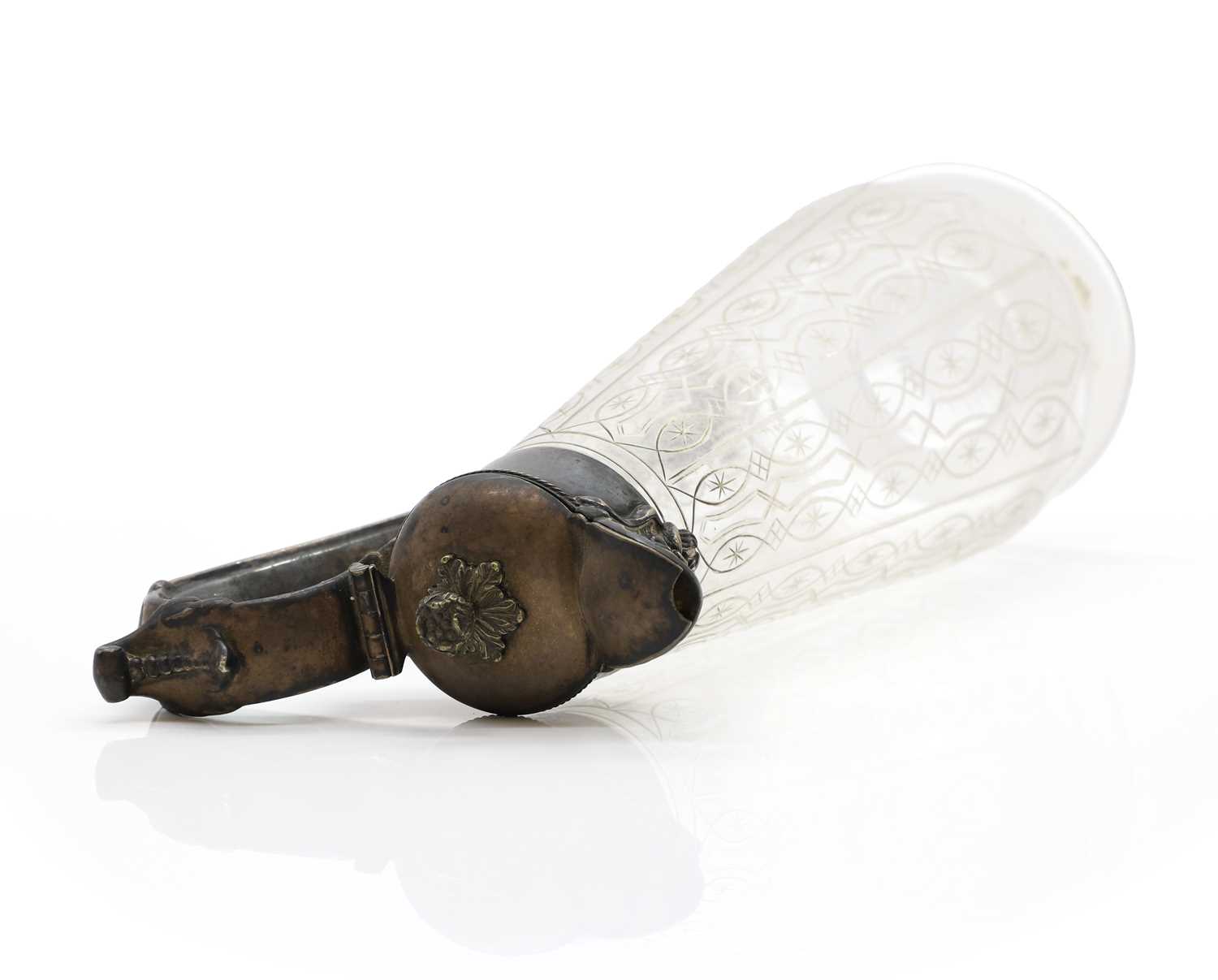 A Victorian silver-plated and crystal glass claret jug, - Image 3 of 4