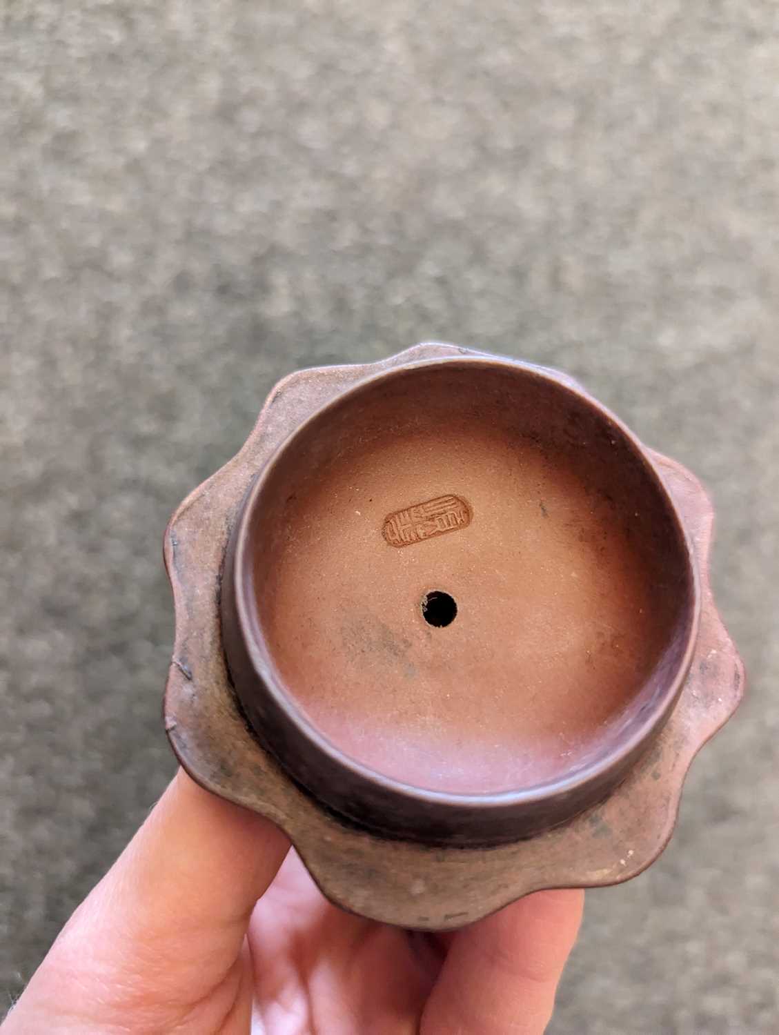 A group of five Chinese Yixing stoneware teapots, - Image 6 of 13