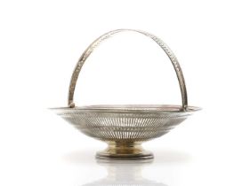 A silver basket,