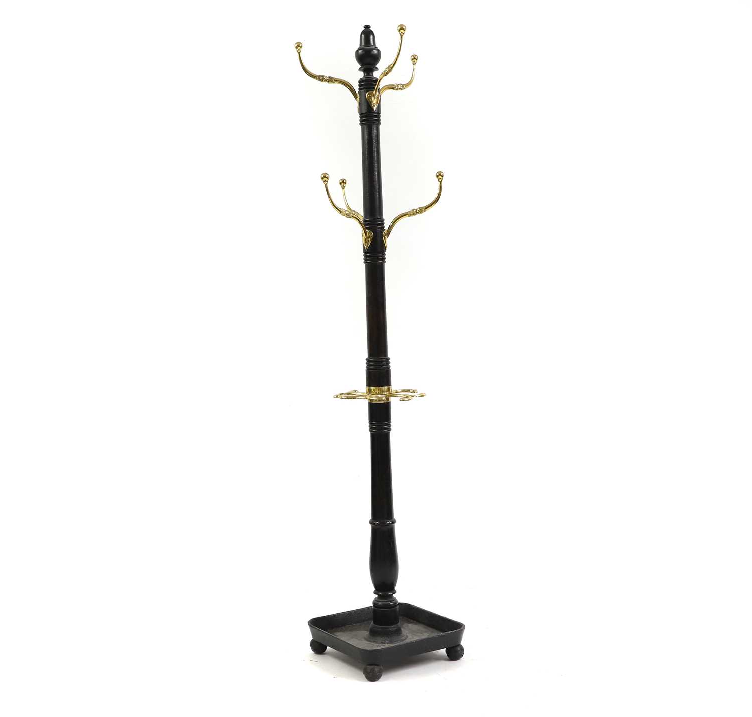 A mahogany and brass coatstand, - Image 2 of 3