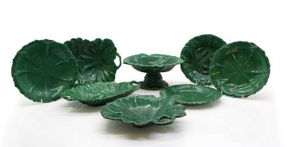 A collection of earthenware cabbage plates