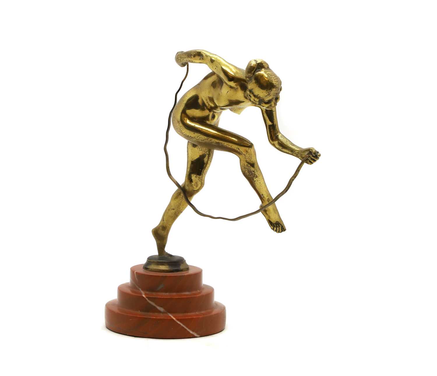 An Art Deco spelter figure,