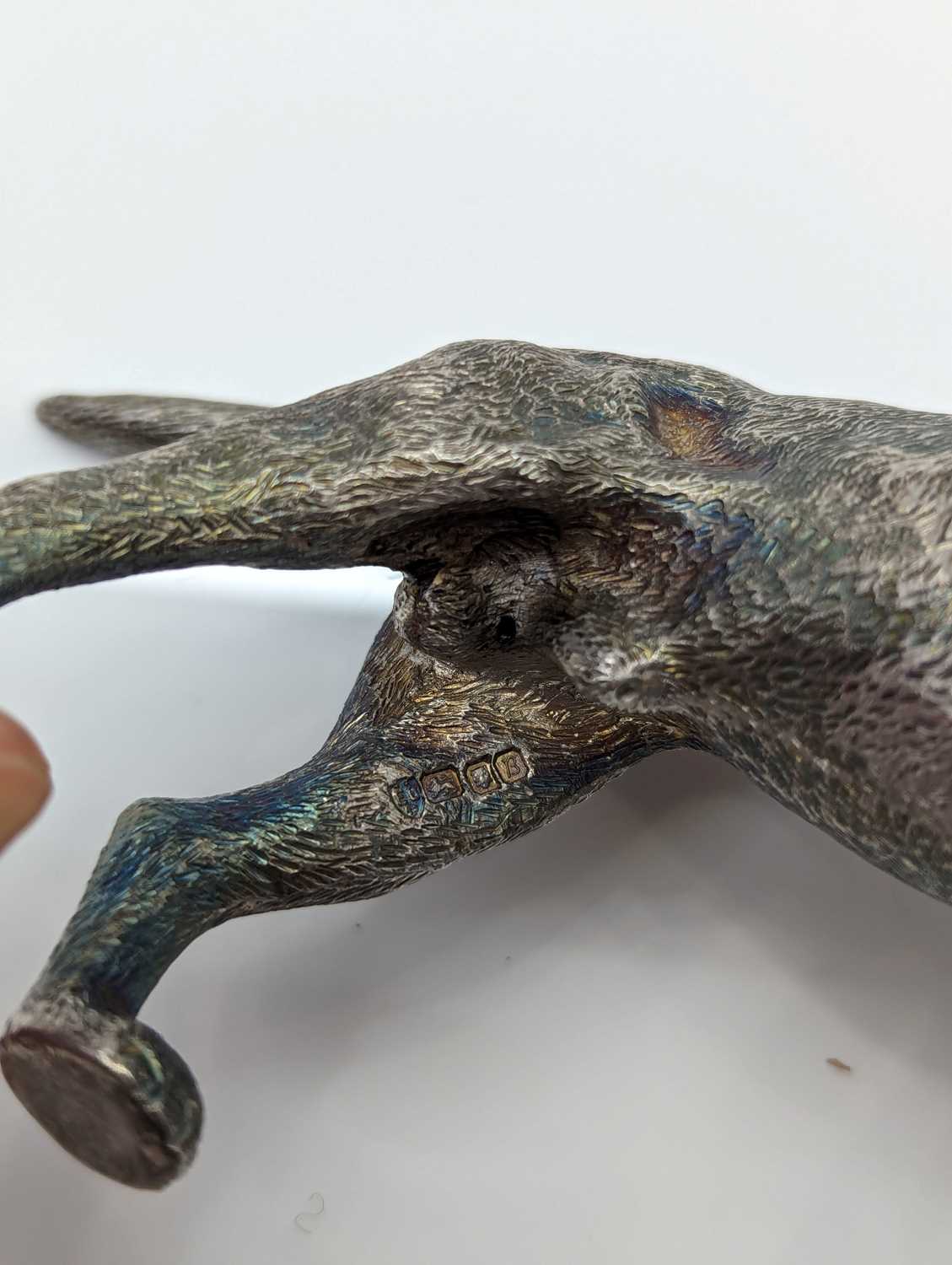 A cast silver model of a labrador, - Image 6 of 6