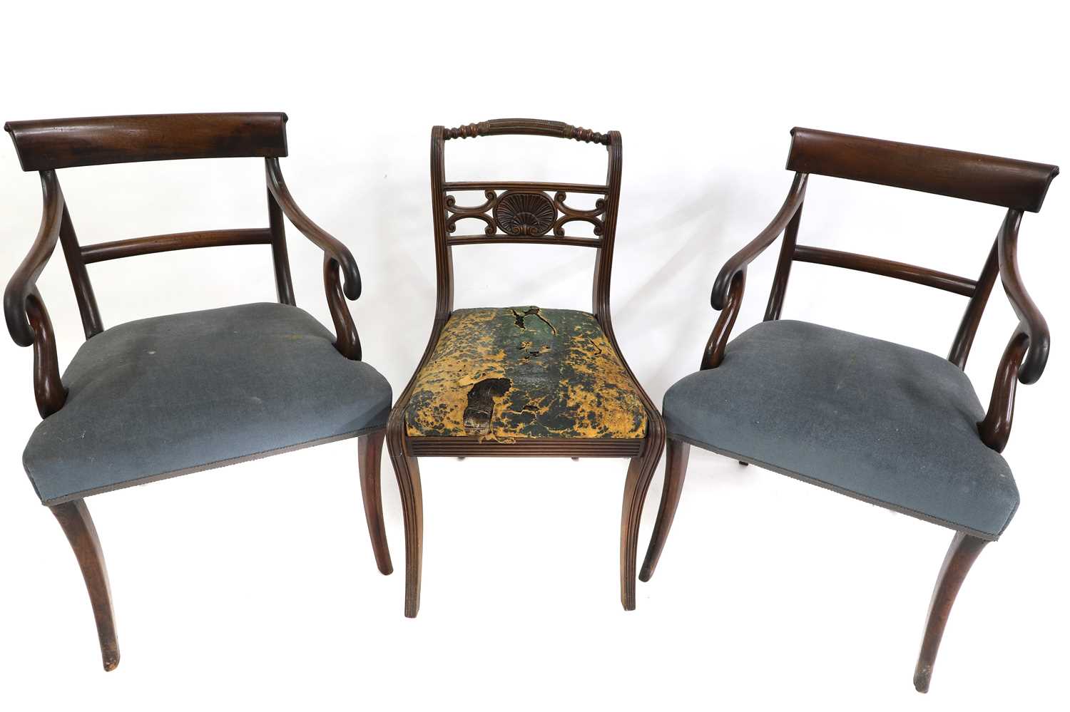 A pair of Regency mahogany chairs, - Image 2 of 3