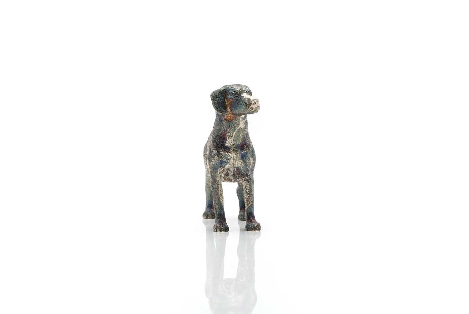 A cast silver model of a labrador, - Image 4 of 6