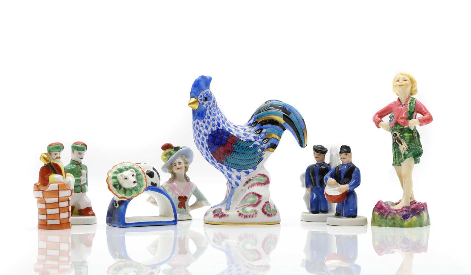 A group of five Herend porcelain figures