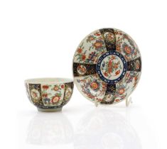 A First Period Worcester porcelain teacup and saucer,