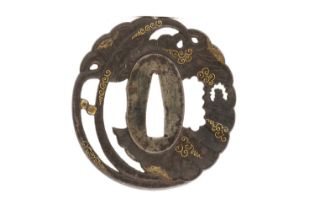 A Japanese Choshu Kawaji School iron tsuba,