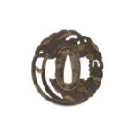 A Japanese Choshu Kawaji School iron tsuba,