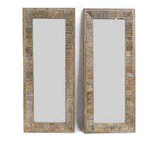 A pair of Loaf reclaimed wood wall mirrors