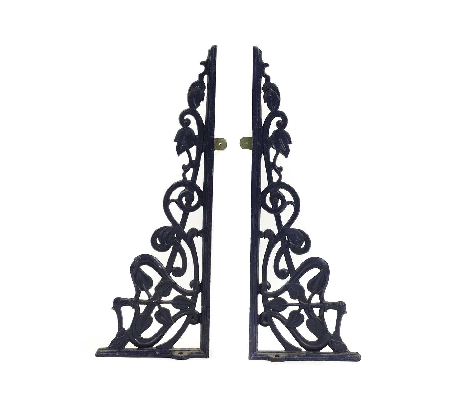 A pair of cast and wrought-iron wall brackets, - Image 2 of 3