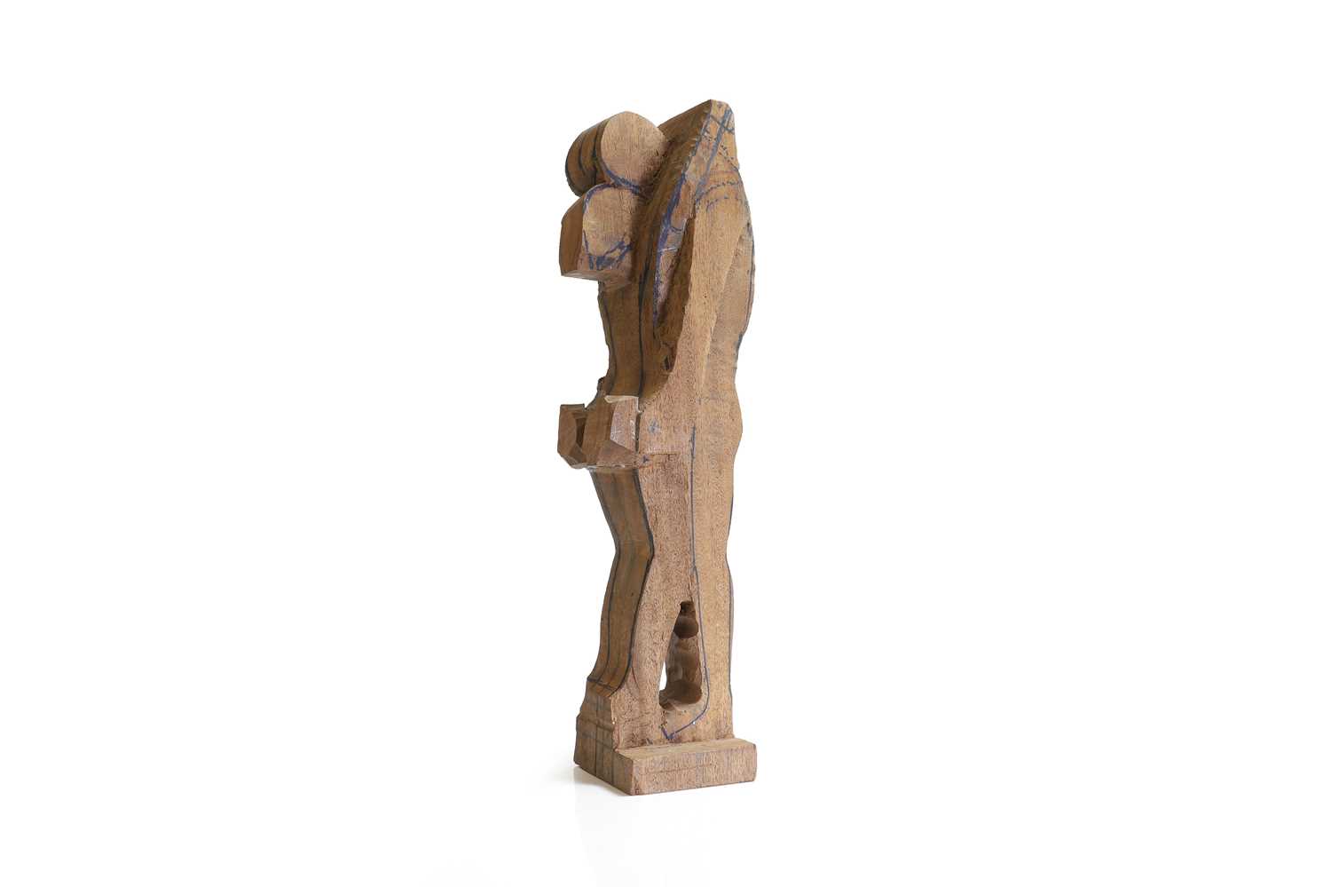 A modernist wood sculpture, - Image 2 of 5