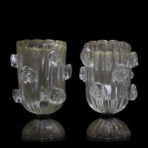 A pair of Italian Murano glass table lamps,