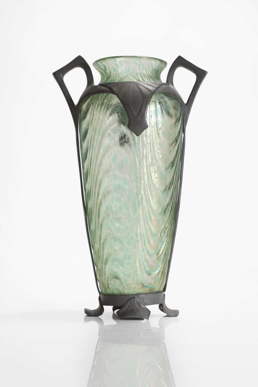 An Austrian pewter-mounted glass vase, - Image 3 of 7