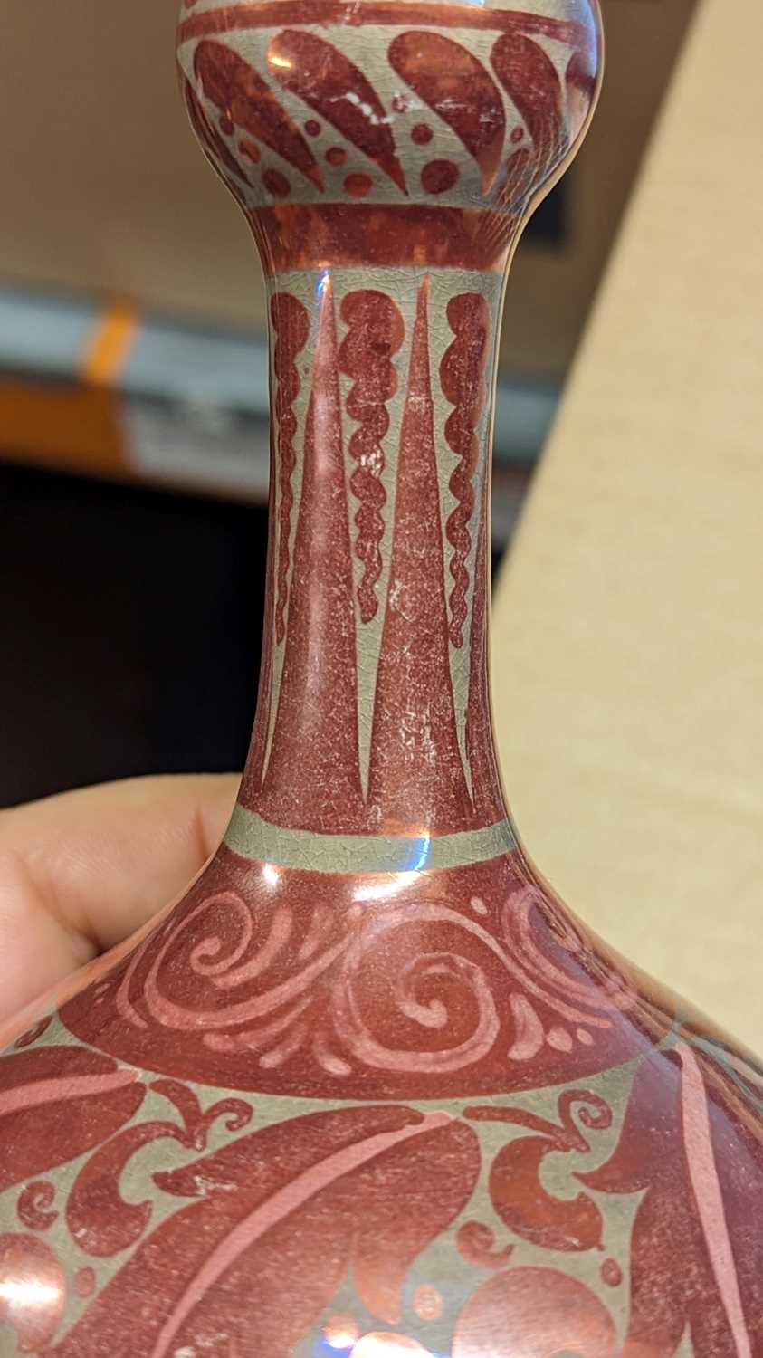 A ruby lustre solifleur stoneware vase, - Image 6 of 10
