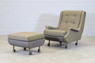 An Italian 'Regent' armchair and ottoman,