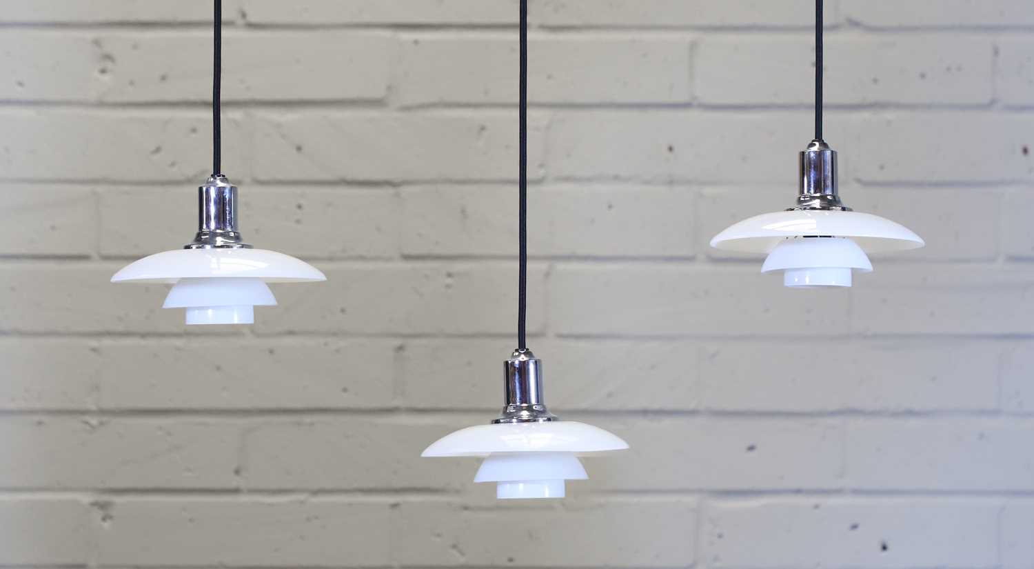 A set of three Danish 'PH 2/1' pendant lights,