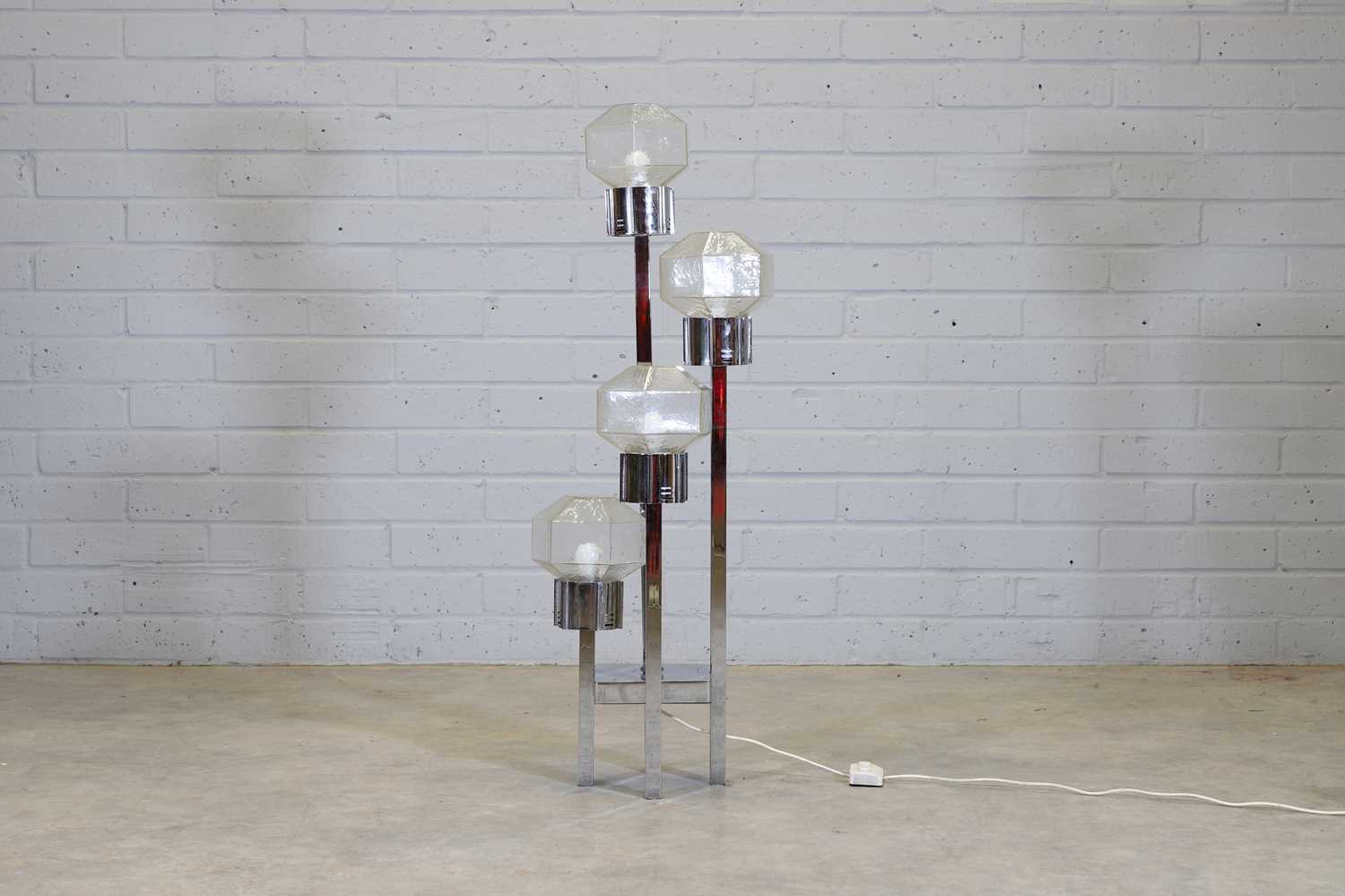 An Italian brutalist floor lamp,