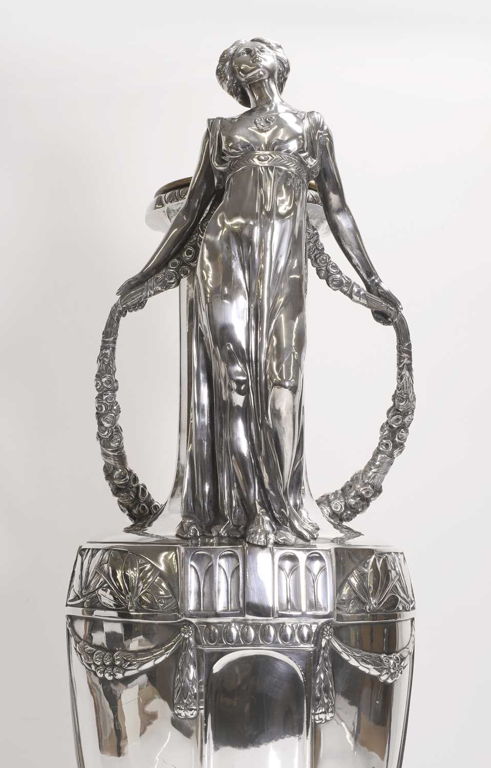 A German Jugendstil silver-plated vase, - Image 4 of 9