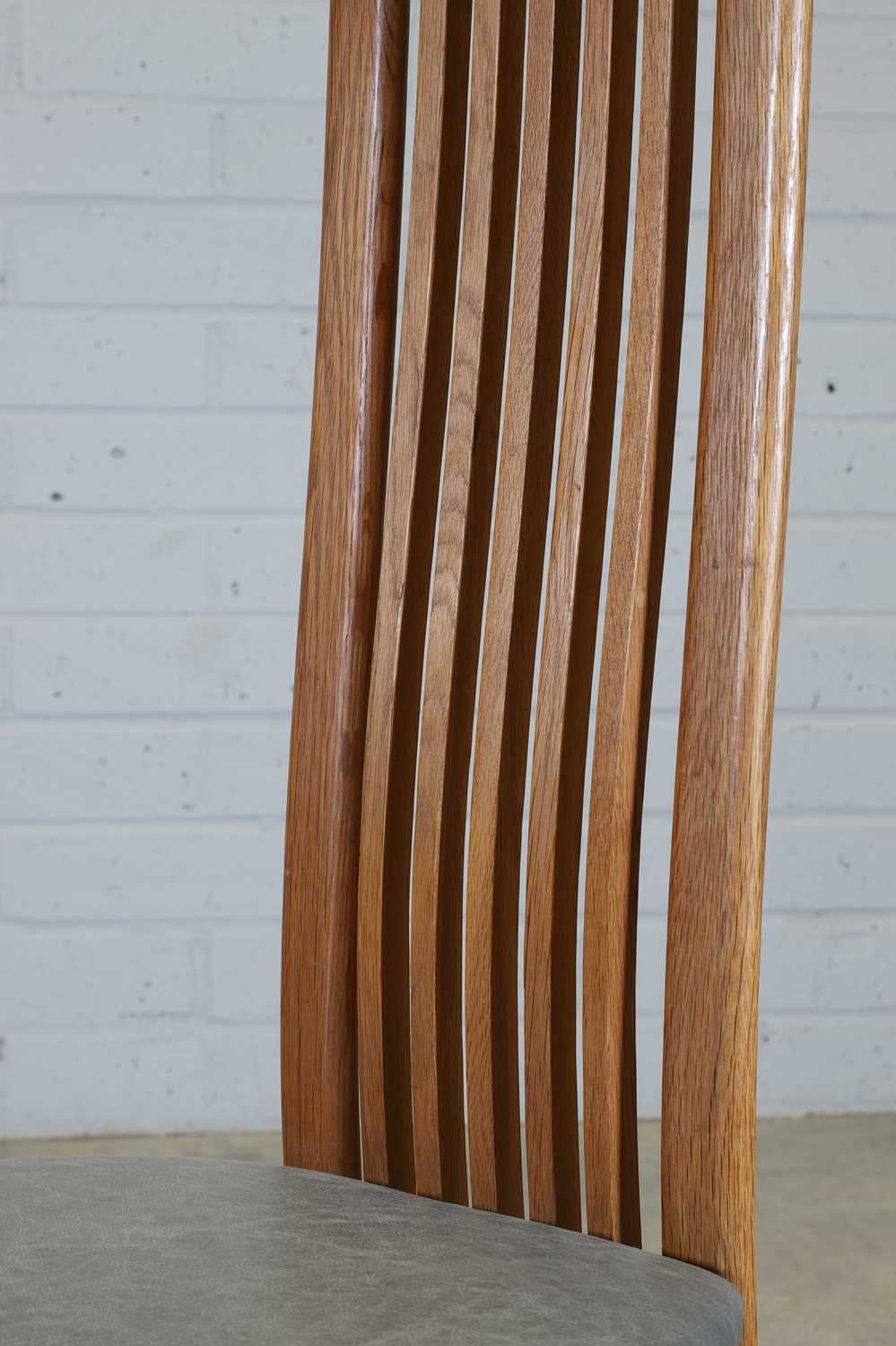 A set of six Danish post-modernist oak dining chairs, - Image 8 of 8